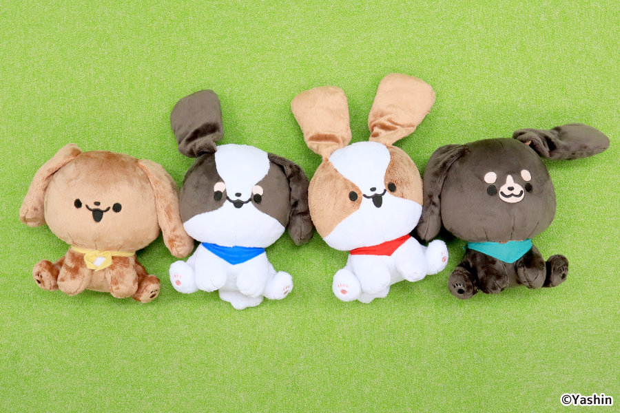 イラストレーター「ヤシン」による陽気な4つ子の子犬たちが